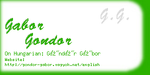 gabor gondor business card